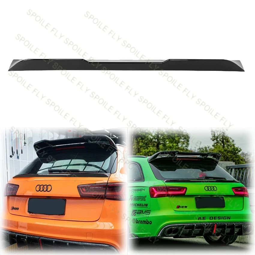 2011 2012 2013 2014 2015 2016 2017 2018 For Audi A6 RS6 4G C7 Avant Sportsline Style Rear Mid Spoiler Wing Lip Glossy Black ABS