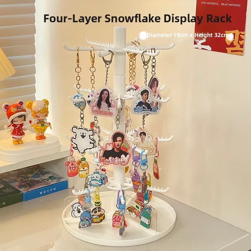 Multi-Layer Rotating Keychain Jewelry Display Stand Storage Organizer Holder Home Decor Entryway Essential Minimalist Design