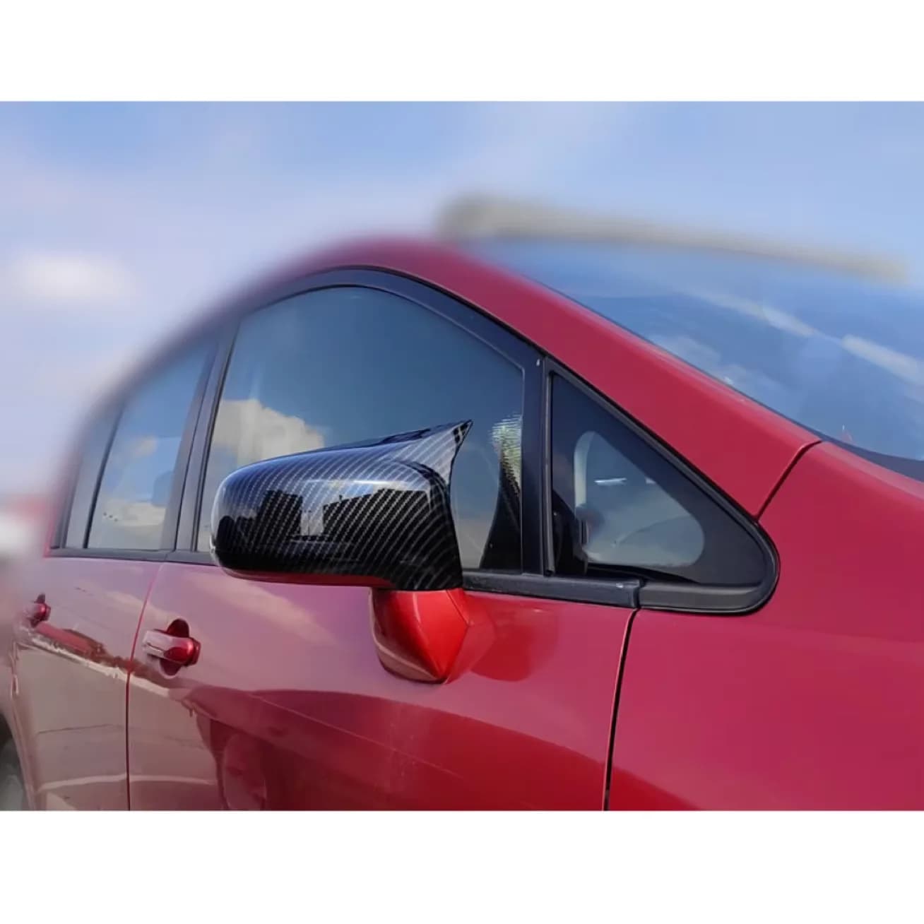 Car Rearview Side Mirror Cover   Wing Cap Sticker  Fit For Nissan Tiida Hatchback 2004-2010 Exterior Rear View Case Trim Carbon