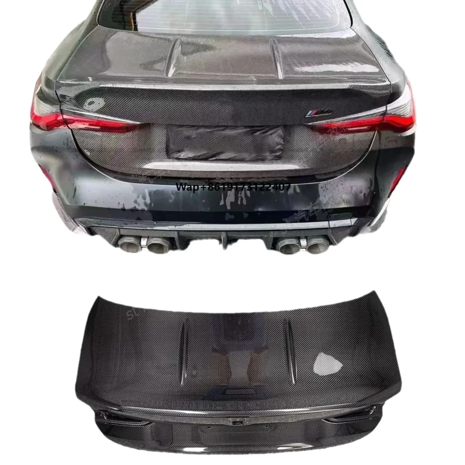 Dry Carbon Fiber CSL Style Rear Trunk LID Cover  for  M2 M3 M4 G80  G82 G83 G87 Rear Spoiler Trunk Cover