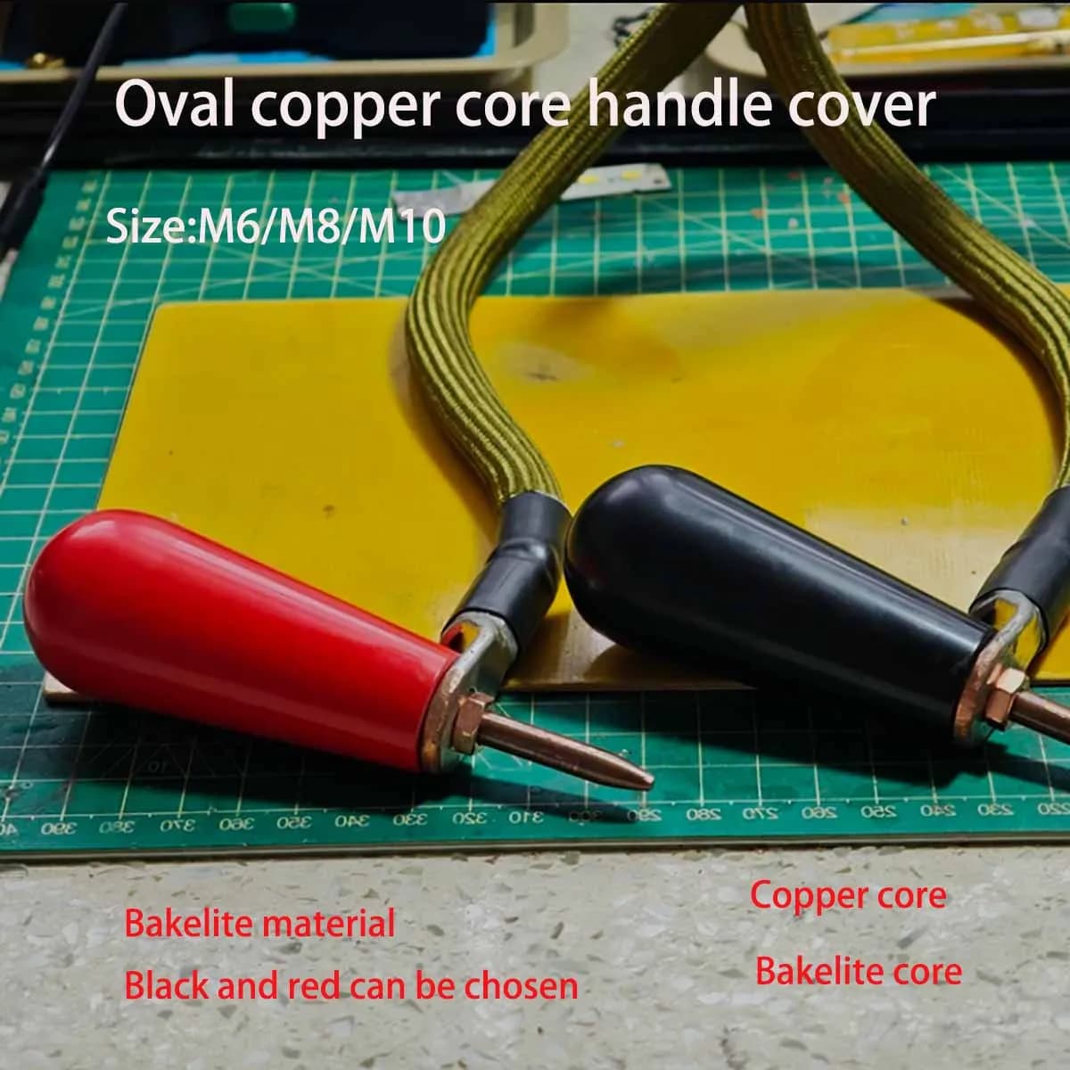 Oval Conical Long Handle Cover, Operating Rod Fixed Handle Copper Core Bakelite Core  M6M8M10