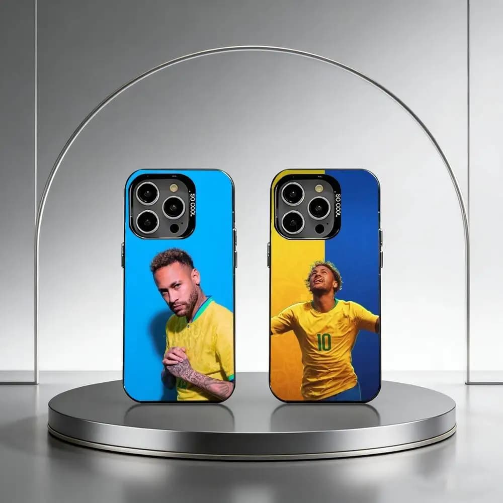Football 10 For N-Neymar Phone Case For iPhone 17,16,15,14,13,12,11 Plus,Pro Max,XS,Colorful Silver Black Cover