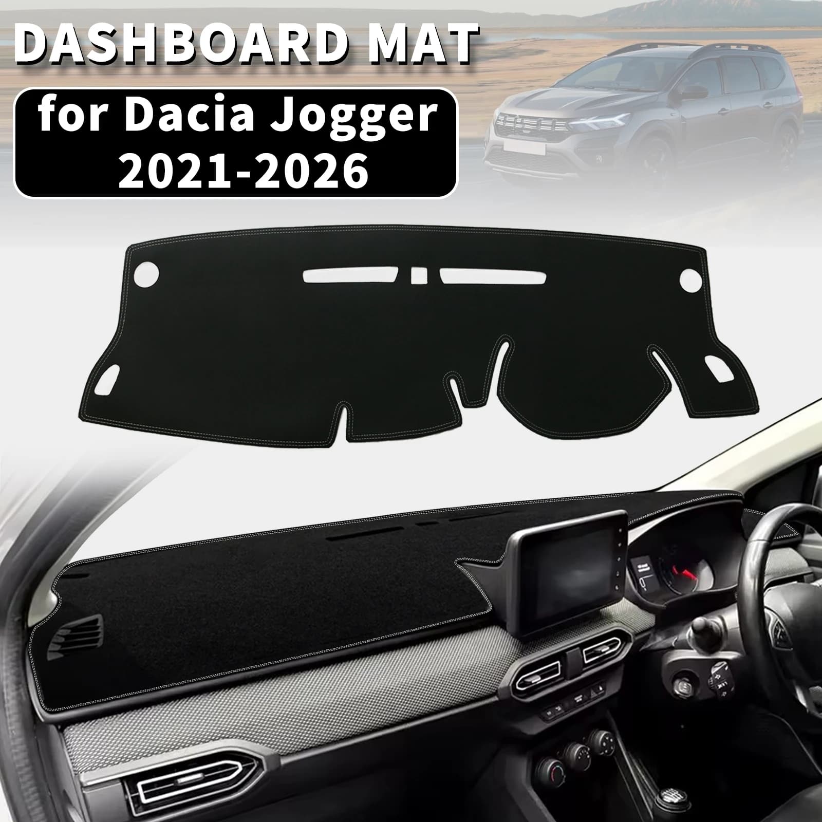 for Dacia Jogger 2026-2021 Dashmat Dashboard Cover Dash Mat Anti-UV Sun Shade Carpet Pad Car Styling Accessories Protector