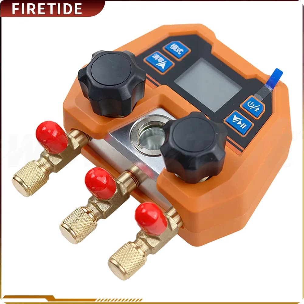 DMG-4B Digital Display Gauge App Control AC Gauges Double Meter Valve Electronic Manifold Refrigeration Manifold-14~800psi