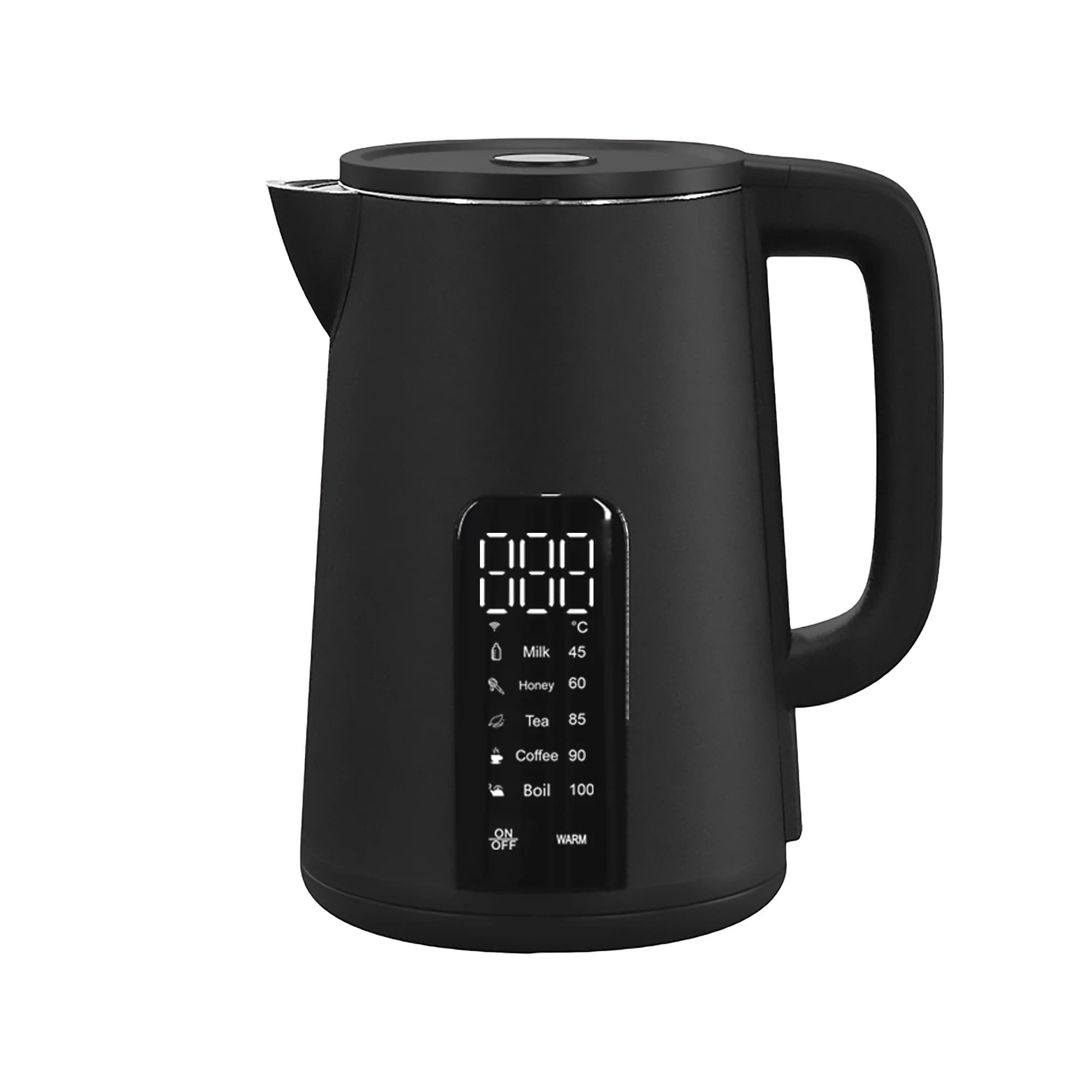 Black 1.7L Double Layer Cold Touch Smart Digital Electric Kettle with  Keep Warm Temperature Electronic Control Tea Milk Coffee