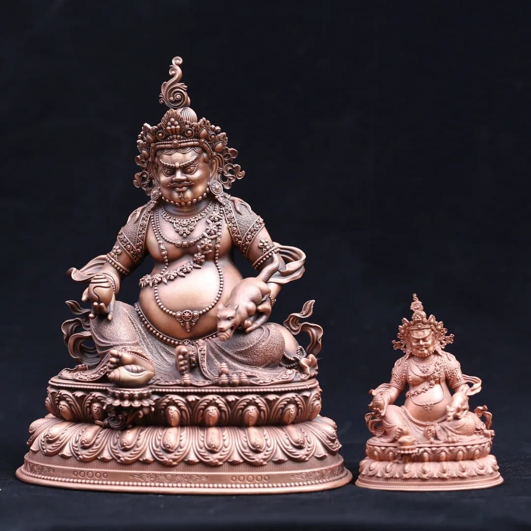 CZ Jin Manfu Statue Copper Yellow God of Wealth Small Buddha Ornament Tibetan Buddha Statue Metal Crafts