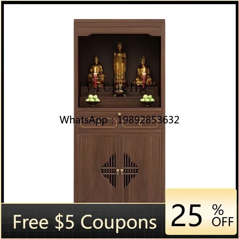 B1 Modern Light Luxury Buddhist Sanctuary Standing Cabinet Solid Wood Guanyin Guangong Shrine Household God of Wealth Shrine