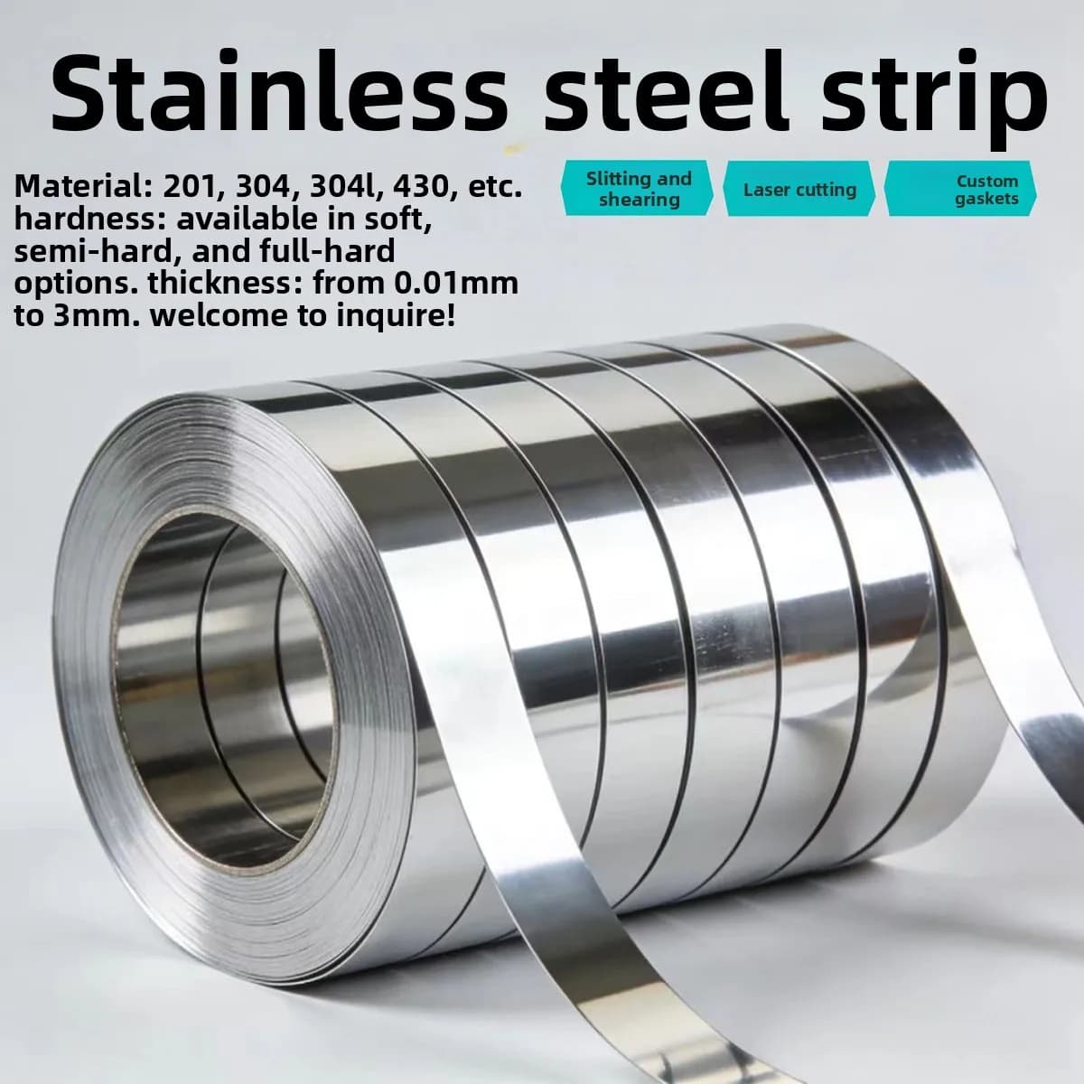 304 & 316 Stainless Steel Strip, Thin Sheet & Foil Metal Shim Plate, Thickness 0.05/0.1/0.2/0.3/0.4mm