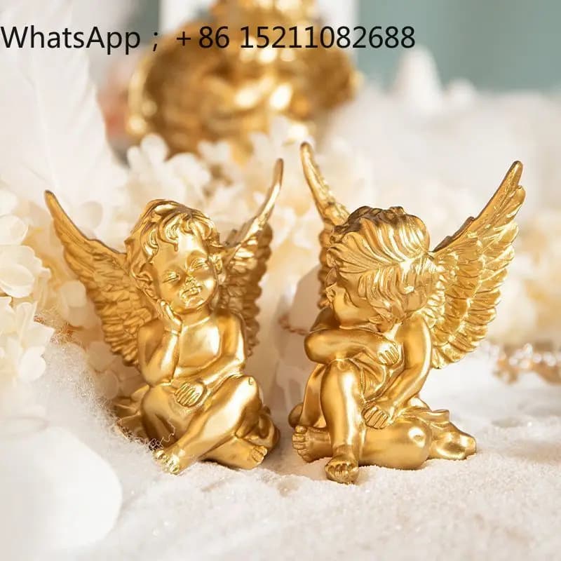 LLY retro resin little angel statue ornament creative home desktop decoration handicrafts wedding gifts