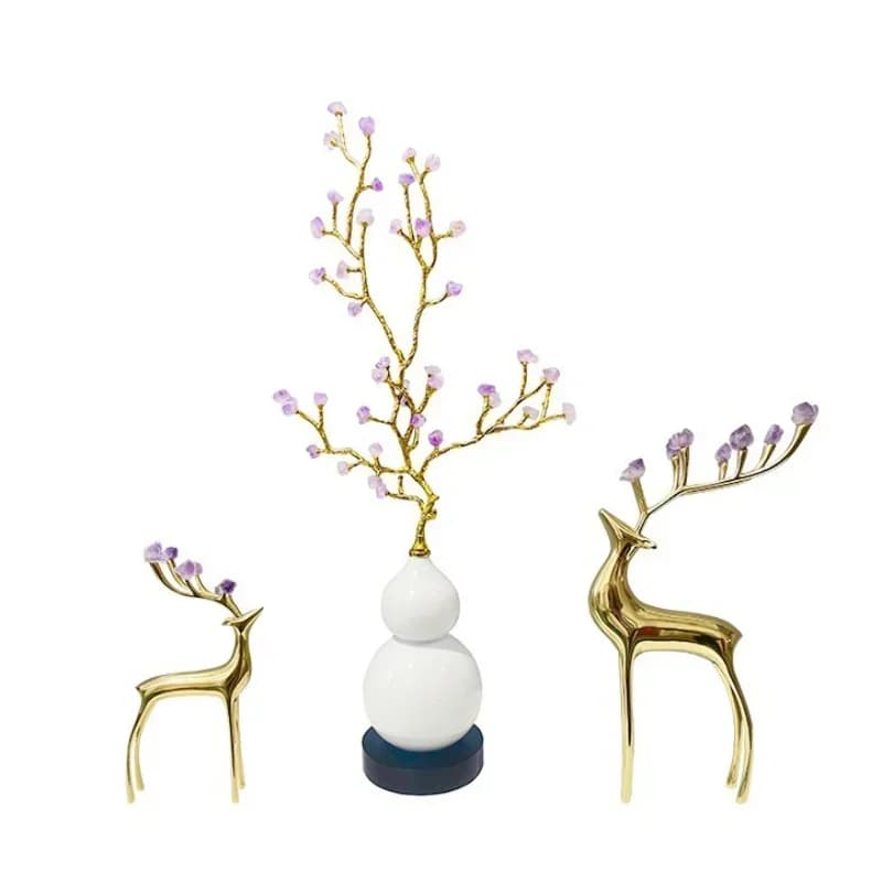 Chinese light luxury amethyst gourd tree ornament, high-end living room creative home