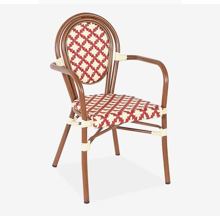 Multiple Color and Style Aluminum Frame PE Rattan Furniture Outdoor Waterproof Chiars for Dining Restaurant Garden Events