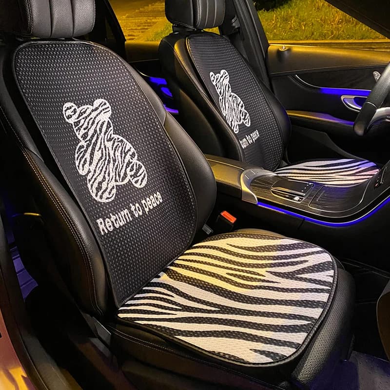 New Four Season Universal Creative Bear Ice Silk Summer Protective Car Seat Cushion Cover Car Interior Accessories