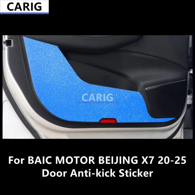 For BAIC MOTOR BEIJING X7 20-25 Door Anti-kick Sticker Modified Carbon Fiber Pattern Interior Car Film Accessories Modification