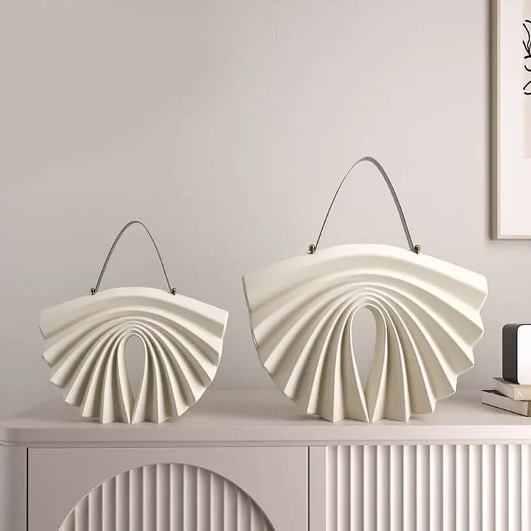 Simple fan bag ornament living room bedroom entrance hotel home soft handicrafts
