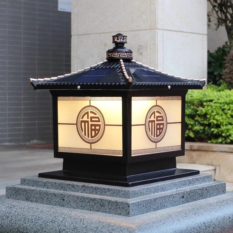 Fuzi solar column head outdoor waterproof yard gate pillars on both sides outdoor courtyard wall lights