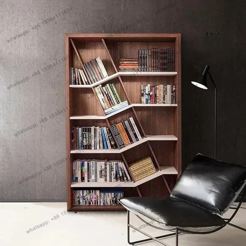 Italian Light Luxury Solid Wood Bookcase Combination Simple Study Multi-layer Bookshelf Bookcase Storage Cabinet Luxury