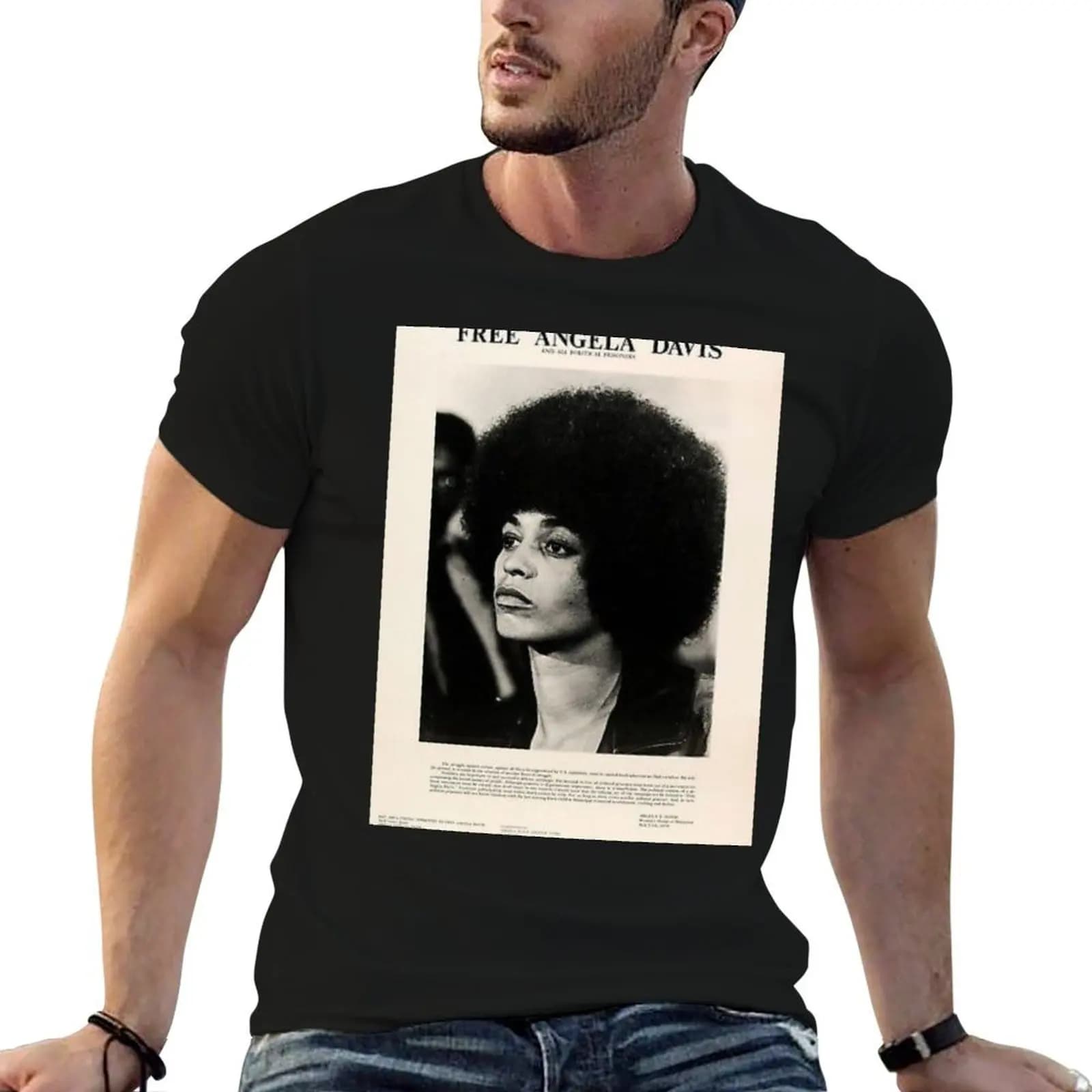 Free Angela Davis T-Shirt animal prinfor boys plus sizes men clothes