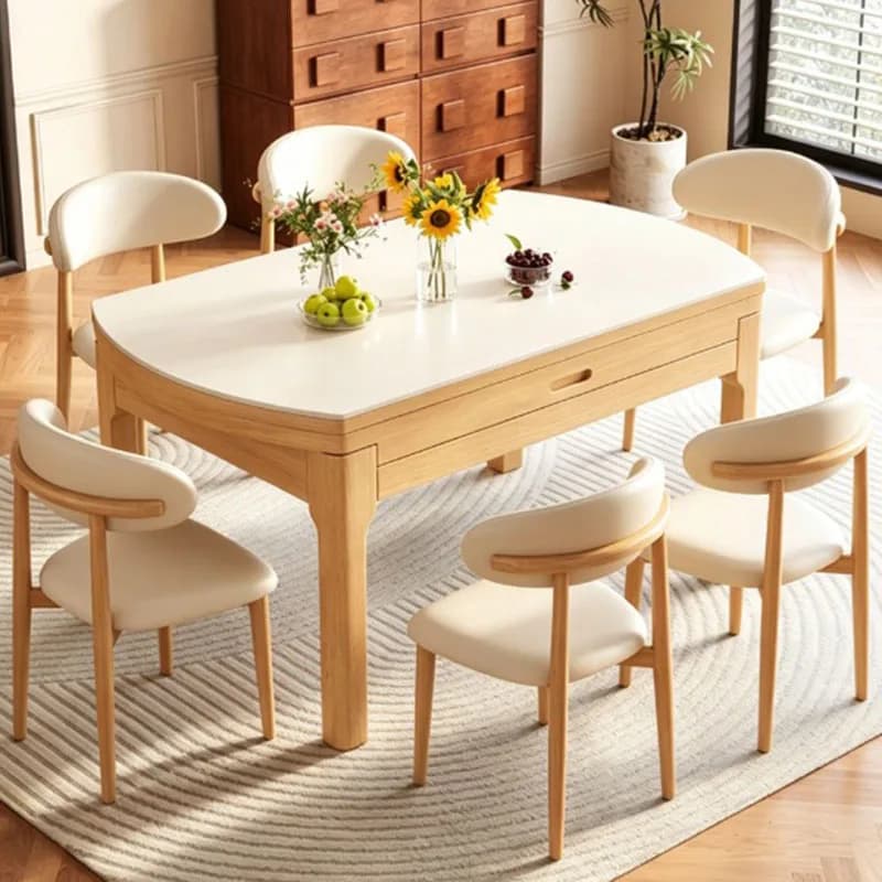Creative Lounge Dining Table Simple Vintage Large Size Trendy Wooden Dining Table Kitchen Juegos De Comedor Room Decorations