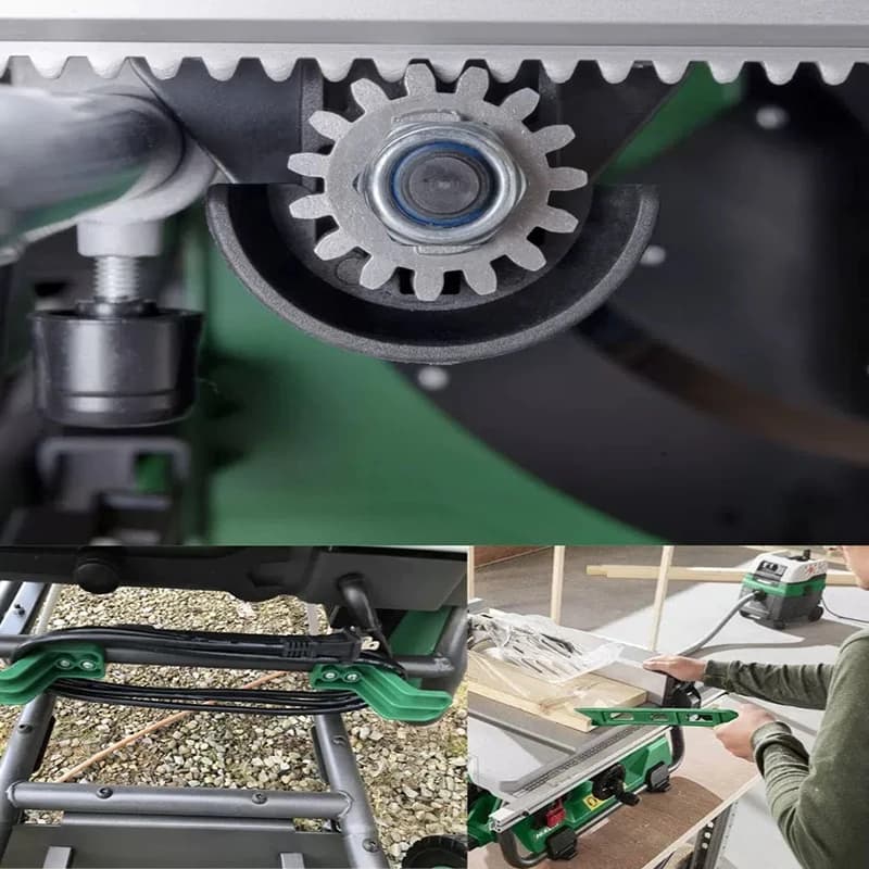 C10RJ(X) Electric Woodworking Table Saw Dust-Free Cutting Machine 10-Inch Blade Mitre Circular Saw with Fold & Roll Stand