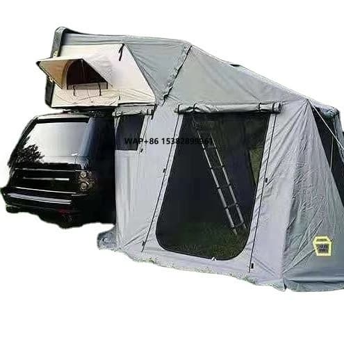 Waterproof Oxford Rooftop Tent with Annex and Awning Hard Shell Aluminium Triangle Roof Top  Tents