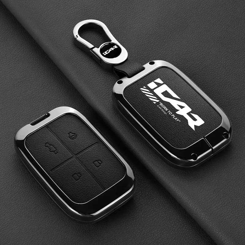Zinc alloy protective case for car remote control keys, suitable for 2026 Chery iCAR V27 car keychain interior accessories