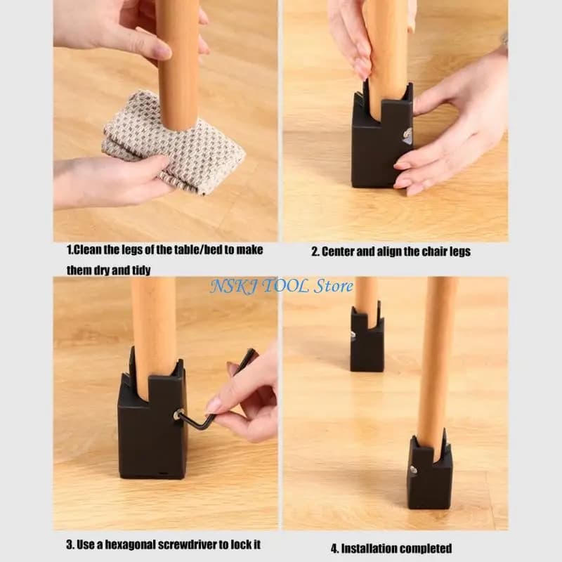 L8RC 4Pcs 2Inch Thick Bed Leg Elevators Furniture Risers for Sofa Table Desk Support