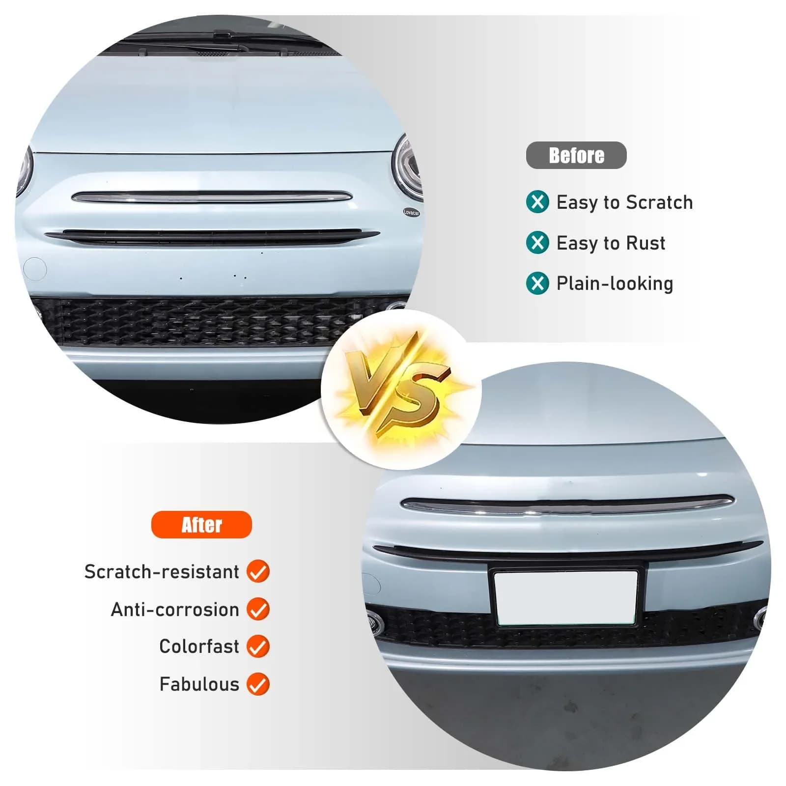 1Pcs ABS Black For Fiat 500 2016-2025+ Car styling car front license plate bracket exterior decoration modification accessories