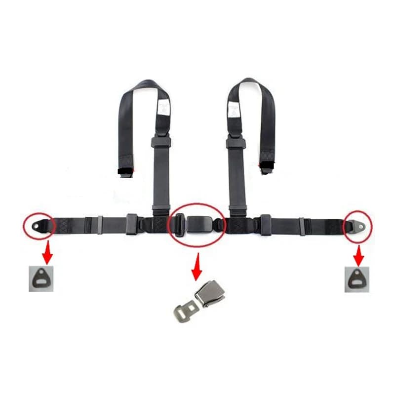 Stainless steel 4-point racing seat belt is easy to use, practical and durable