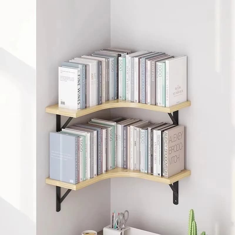 Wooden wall-mounted corner floating rack display rack Modern environmentally friendly home furniture Kitchen living room