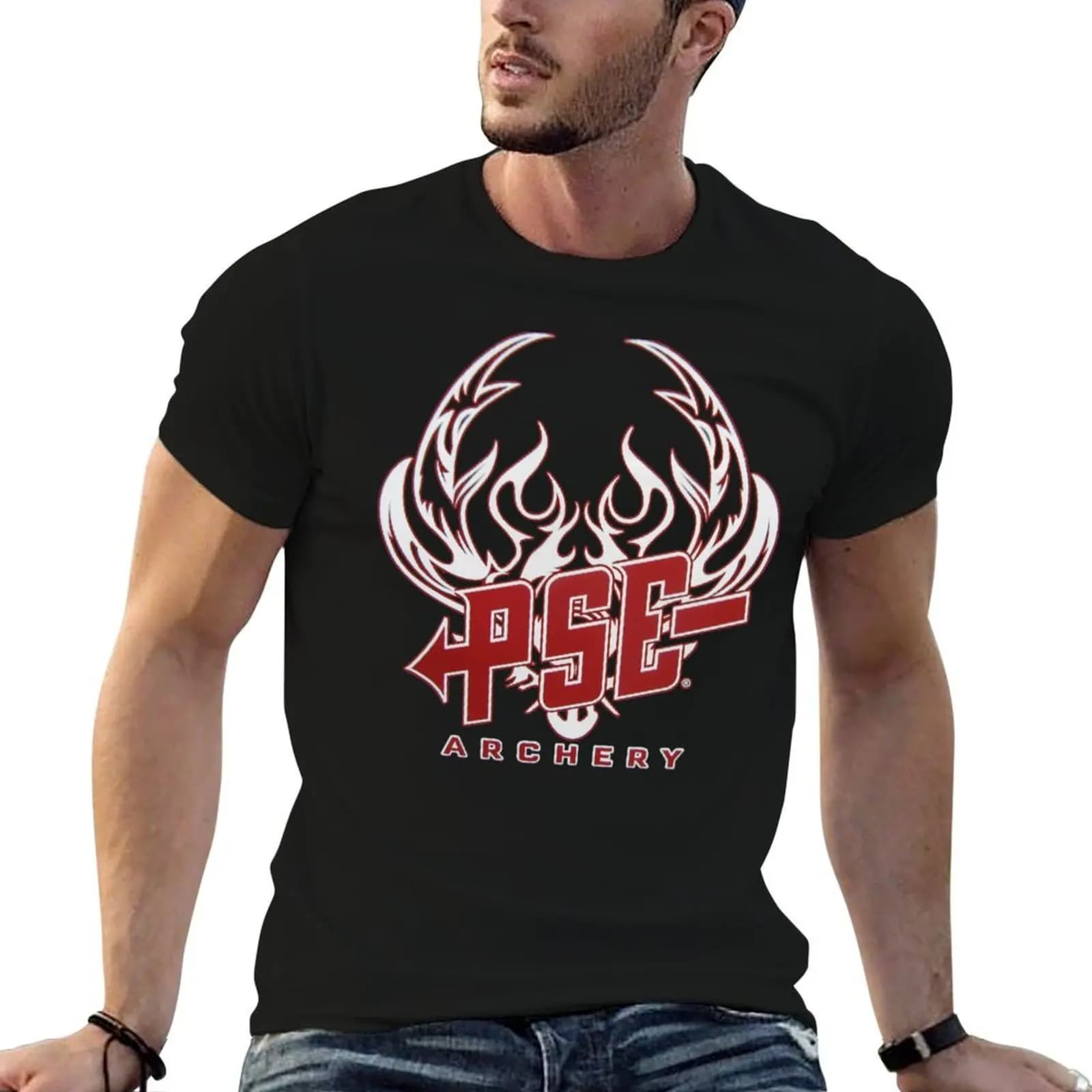 PSE Archery Red White Custom Logo Arrow T-Shirt t shirts for man pack cotton t shirt for man 100 percent cotton T-Shirt