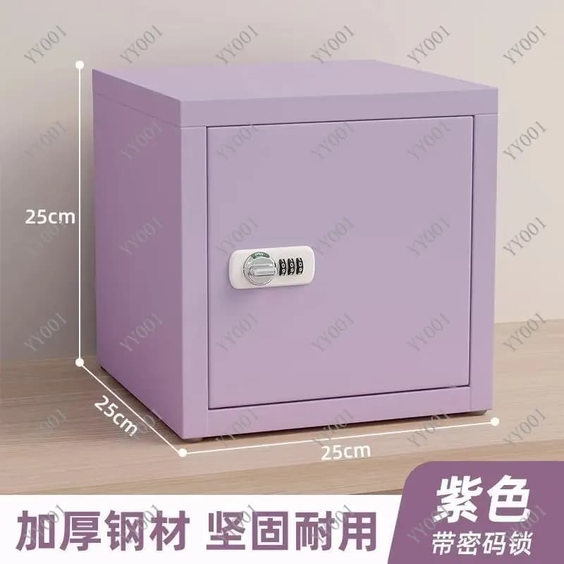 New Ins Small Iron Locker with Password Office Home Desktop Storage Data Cabinet