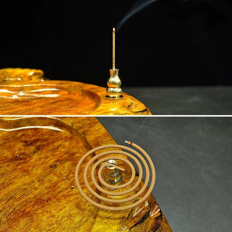 Pure Brass Incense Holder Small Gourd Incense Seat Tray Censer Accessory