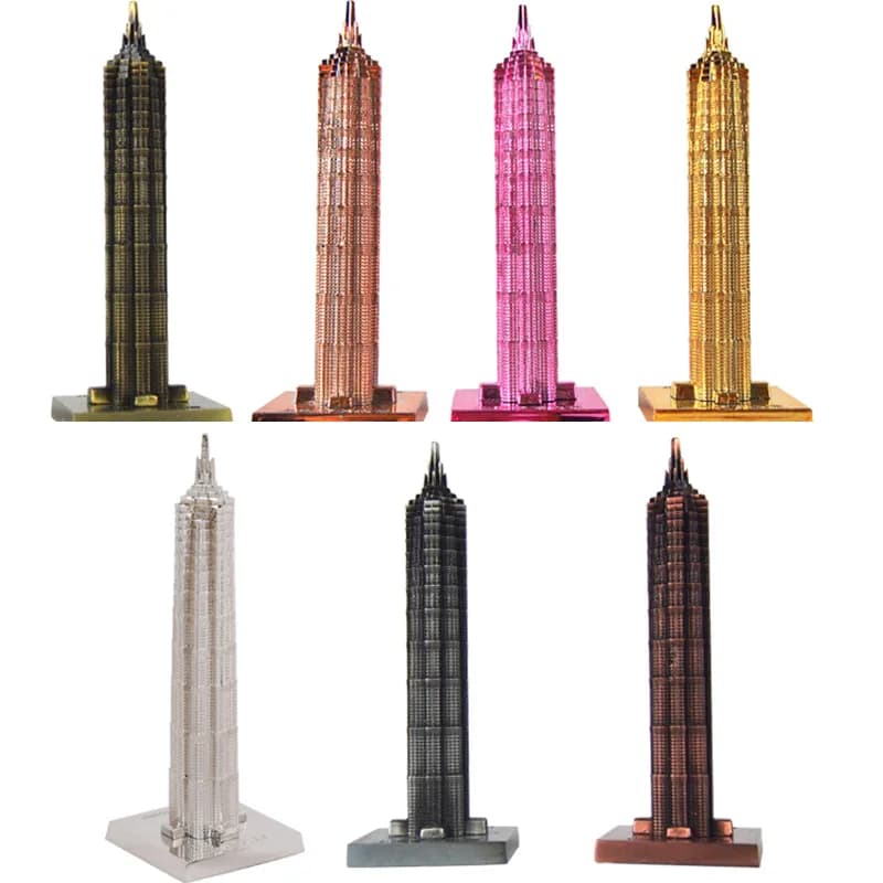 20CM Shanghai Jinmao Tower Metal Building Model Shanghai World Financial Center Landmark Architecture Home Decor Souvenir Gift