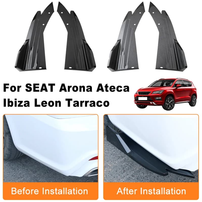 Car Rear Bumper Spoiler Lip Diffuser Side Skirt Splitter Wrap Angle Anti-Crash For SEAT Arona Ateca Ibiza Leon Tarraco
