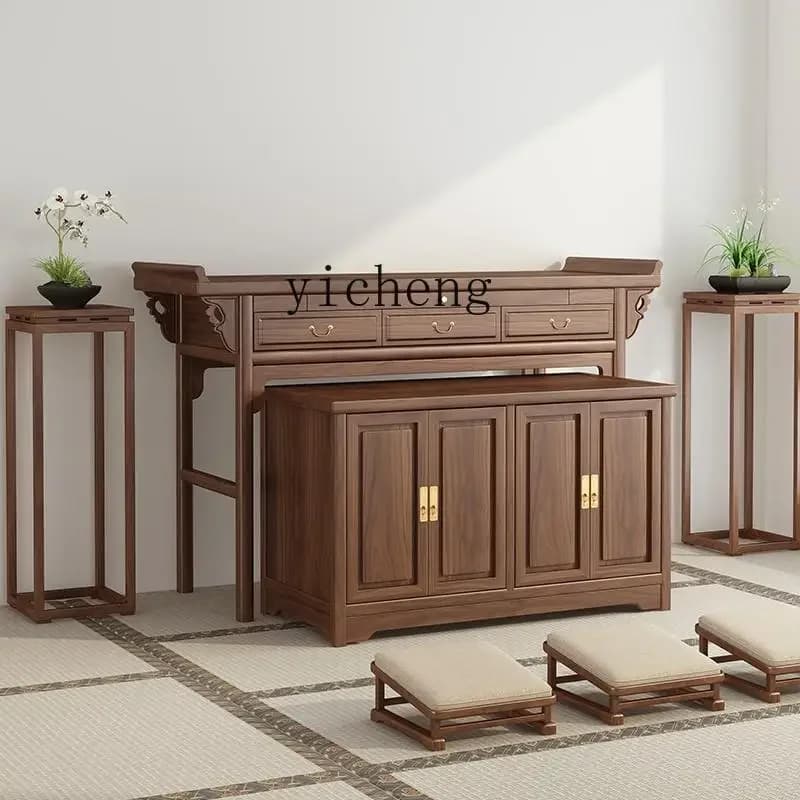 H3-24  new Chinese simple Buddhist hall table incense table household solid wood table