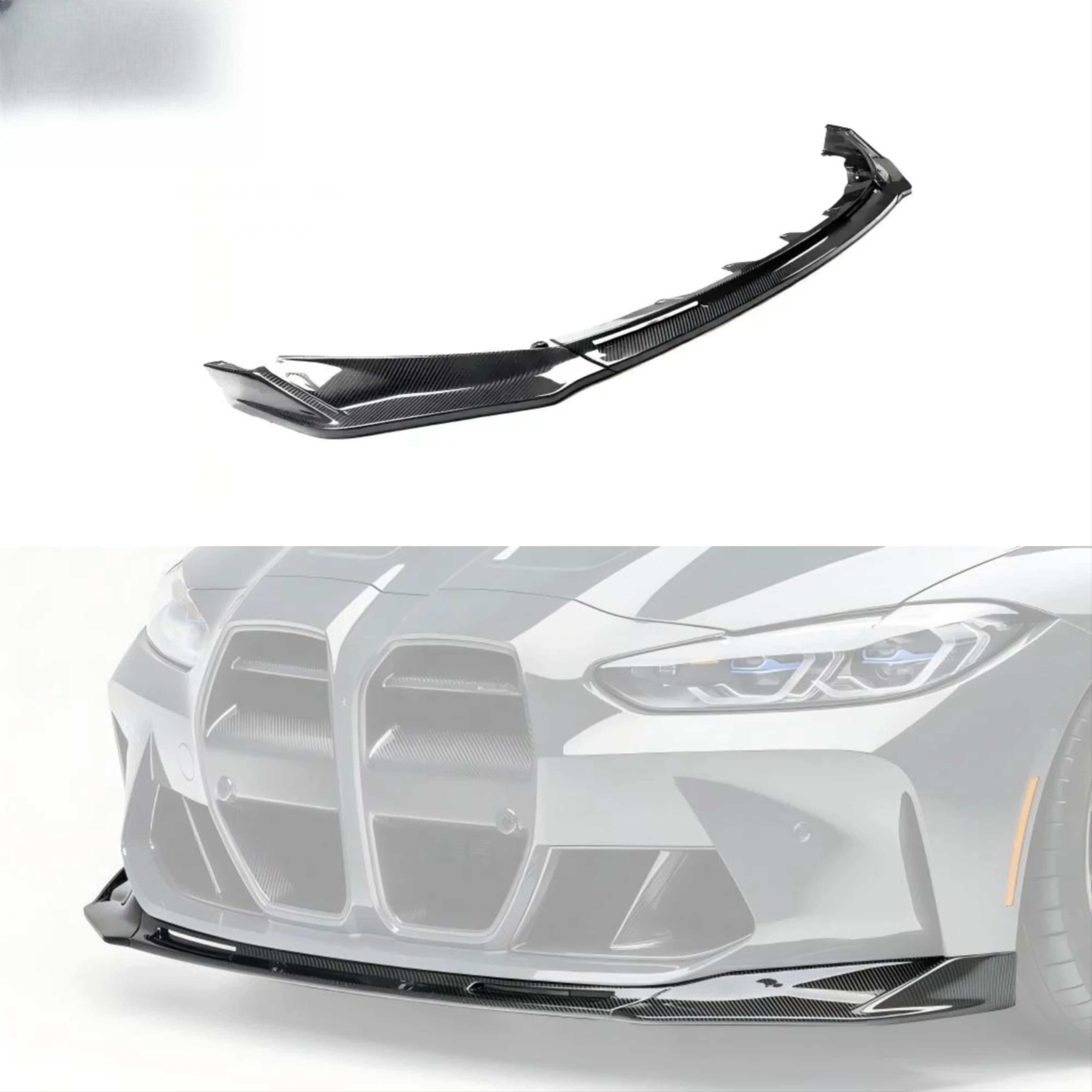 Dry Carbon Fiber Front Lip for BMW 2021+ G80 G82 M3 M4 Spoiler Splitter 3Pcs