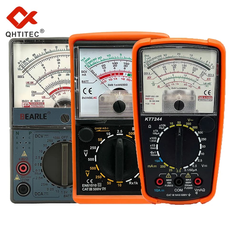 QHTITEC  Professional Analog Multimeter AC DC Voltage Meter Ammeter Resistance Meter 3 In 1 Handheld Tester Electrician Tools