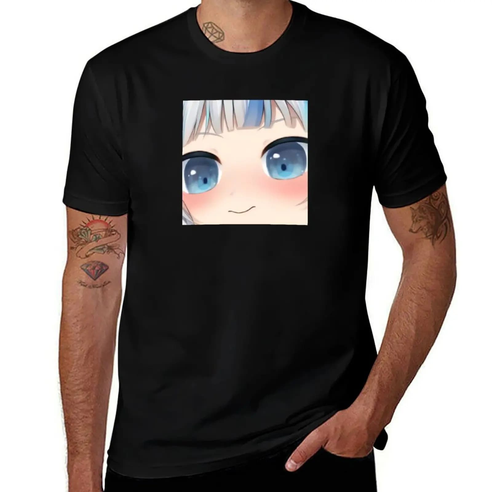 Gawr Gura Big Eyes emote - Hololive #hololiveEnglish #holoMyth T-Shirt t shirt custom print T-Shirt