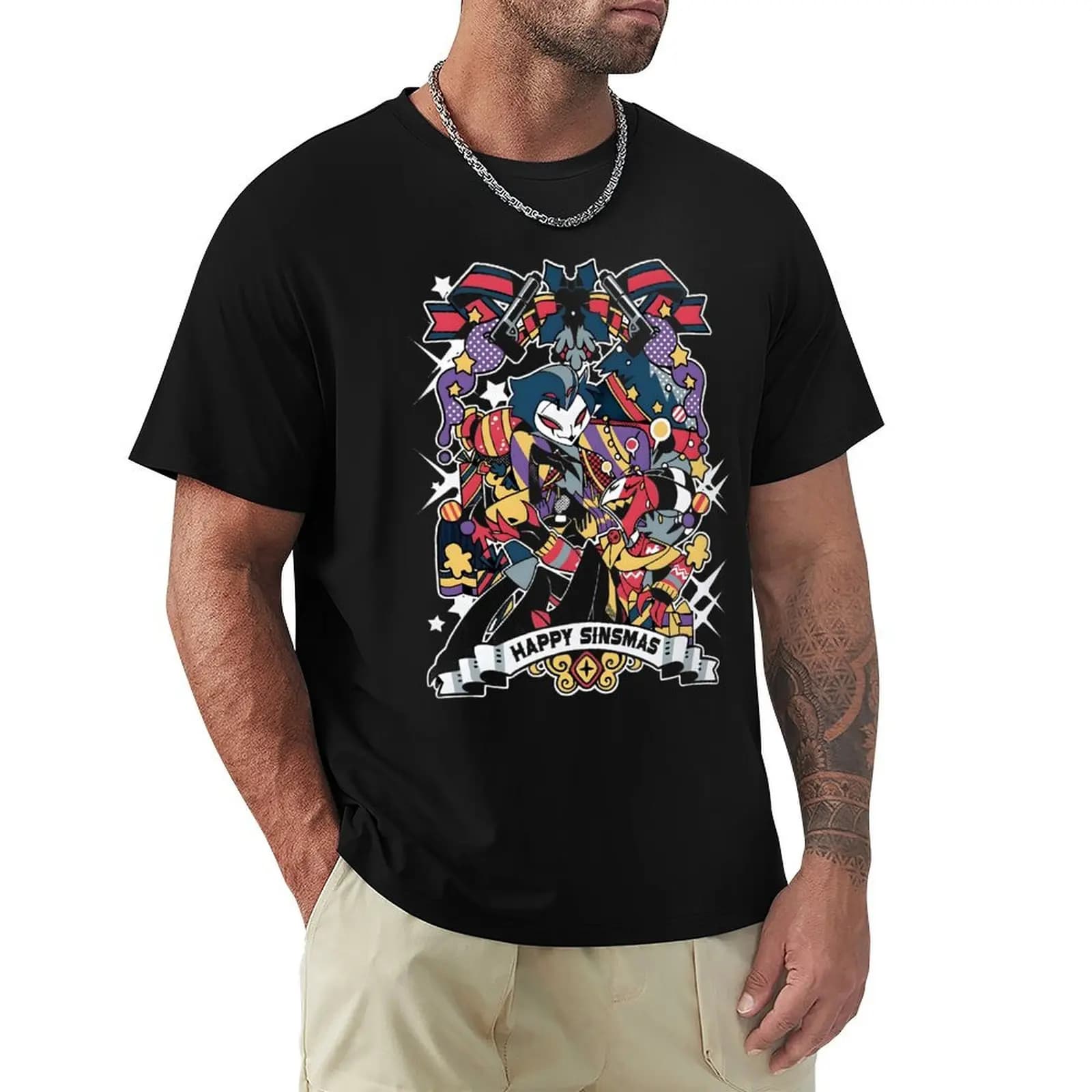Sinsmas 2024 - Stolas + Blitz - T-shirt Helluva Boss T-Shirt designer shirts funny costumes men clothes