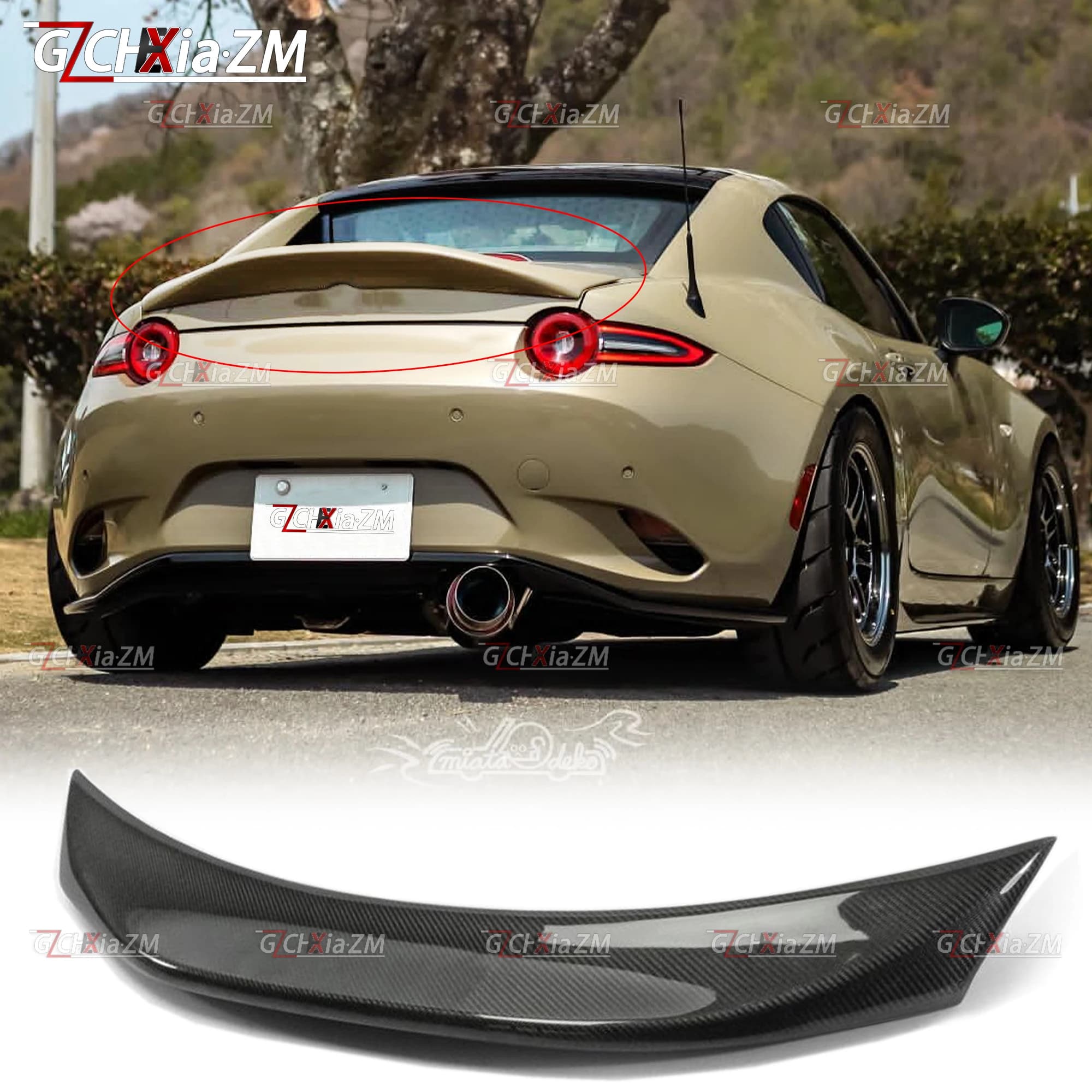 For 2016-2023 Mazda MX5 Miata ND RF Spoiler LMS Style Body Aerodynamics Kit Rear Wing Diffuser Modification Accessories