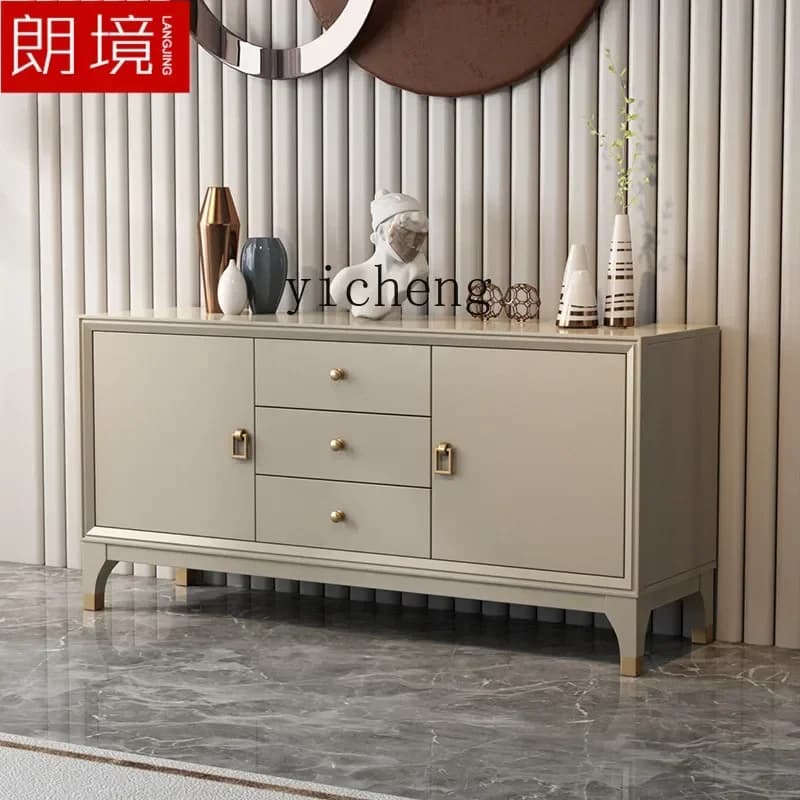 c9.21-TV Bench for Bedroom Small Apartment Modern Heightened Floor Cabinet Master Bedroom Storage Bed Front Cabinet