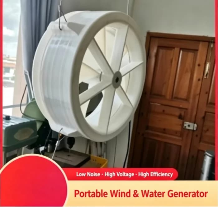 Manual Dual-Purpose Water Wind Turbine Generator 12V USB Emergency Power Supply