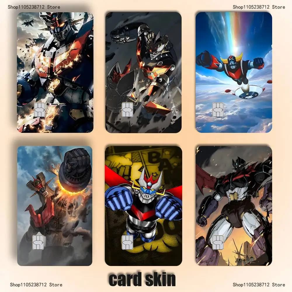 Anime M-Mazinger Z Robot Card Stickers Credit Visa Debit Bank Charge Card Bus Metro Waterproof Sticker Decal Decoration
