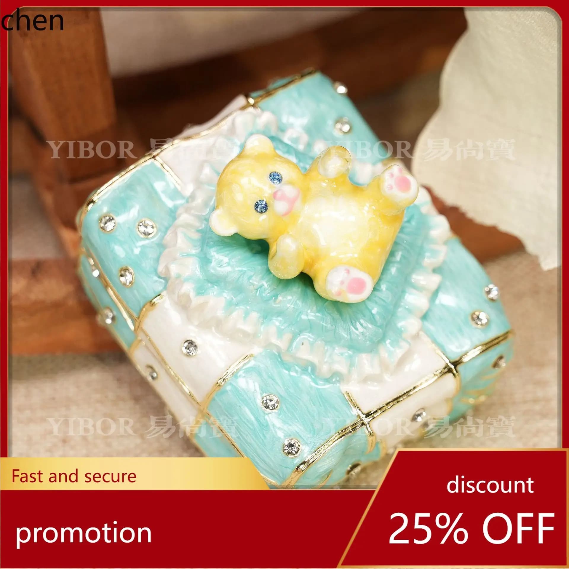 H1 Alloy Enamel Jewelry Box Desktop Ornament Cartoon Cute Cultural and Creative Market Handicraft Accessories Storage Box