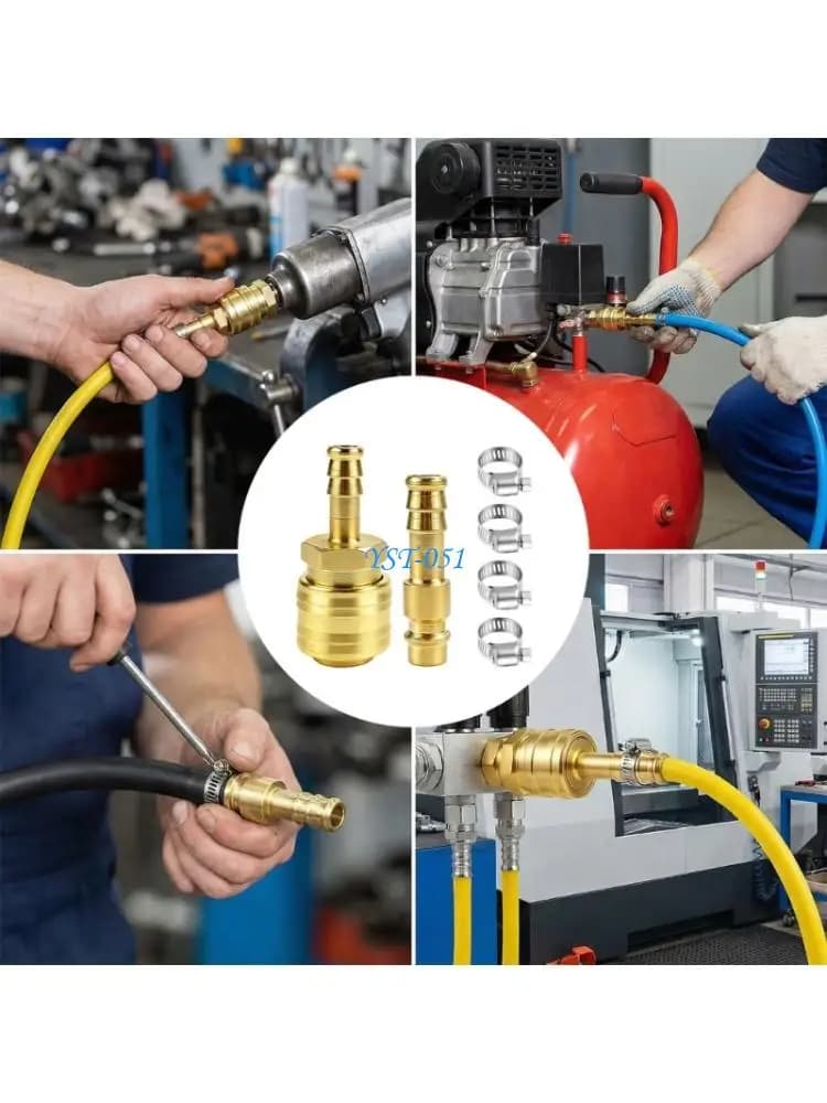 E15A Compressor Air Coupling Compressor Air Quick Coupling with 4 Hose Clamps