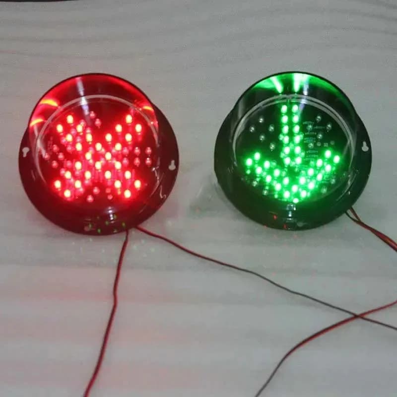 DC12V or DC24V New Arrival Exclusive 125mm Red Cross and Green Arrow LED Traffic Lights For Road Safety Traffic Safety