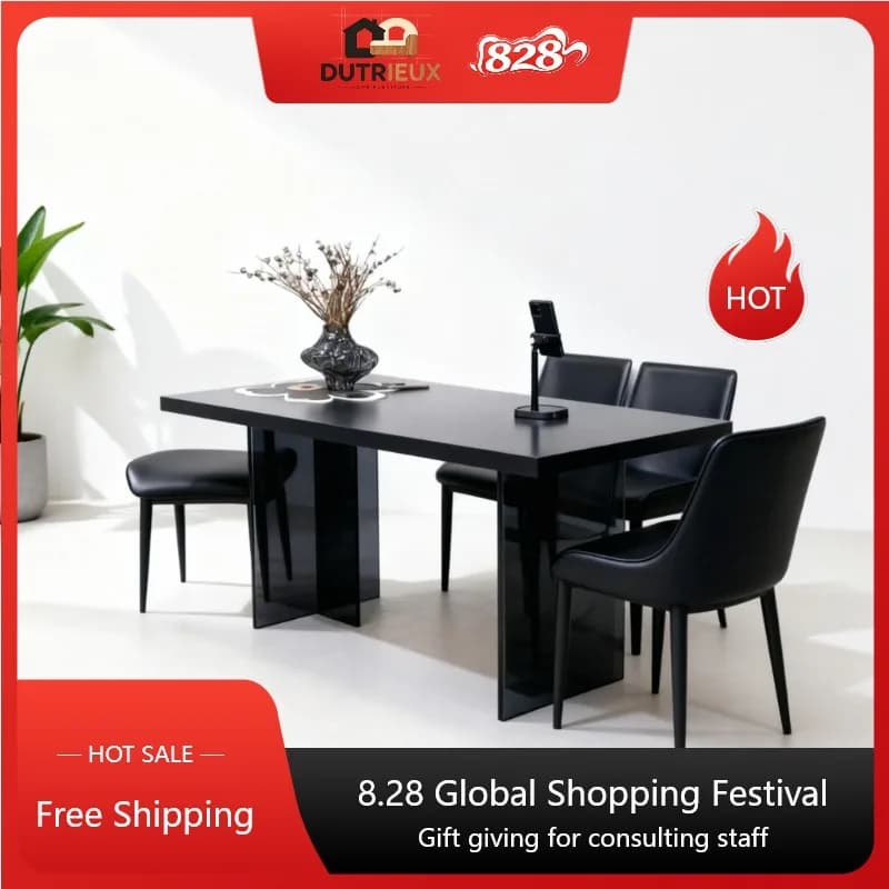 Unique Transparent Dining Table Design Modern Space Saving Dinner Table Hotel Restaurant Commercial Mesas De Comedor Furniture