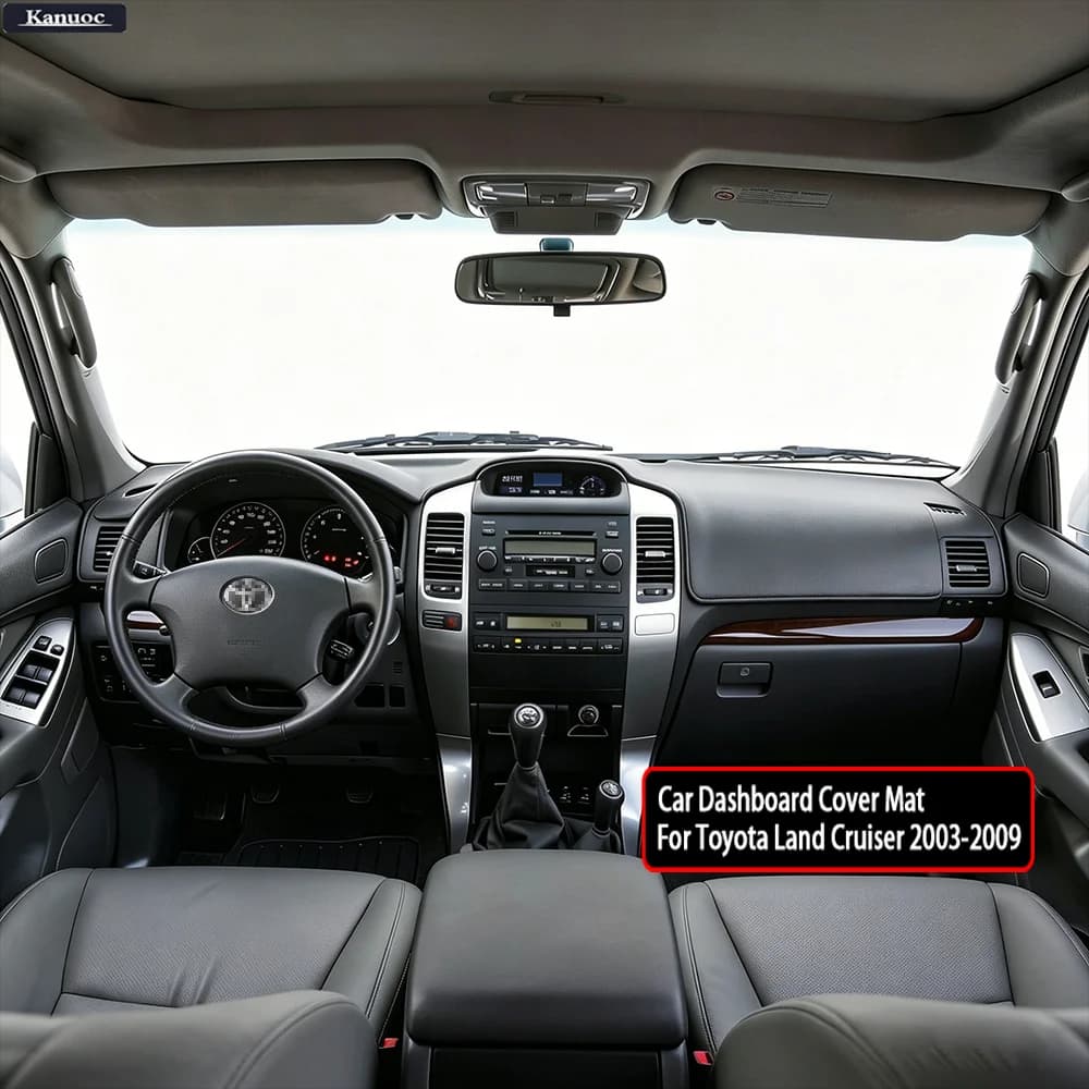 Car Dashboard Cover Mat-Anti Glare UV Protection Avoid Light Pad For Toyota Land Cruiser 120 J120 2003-2009