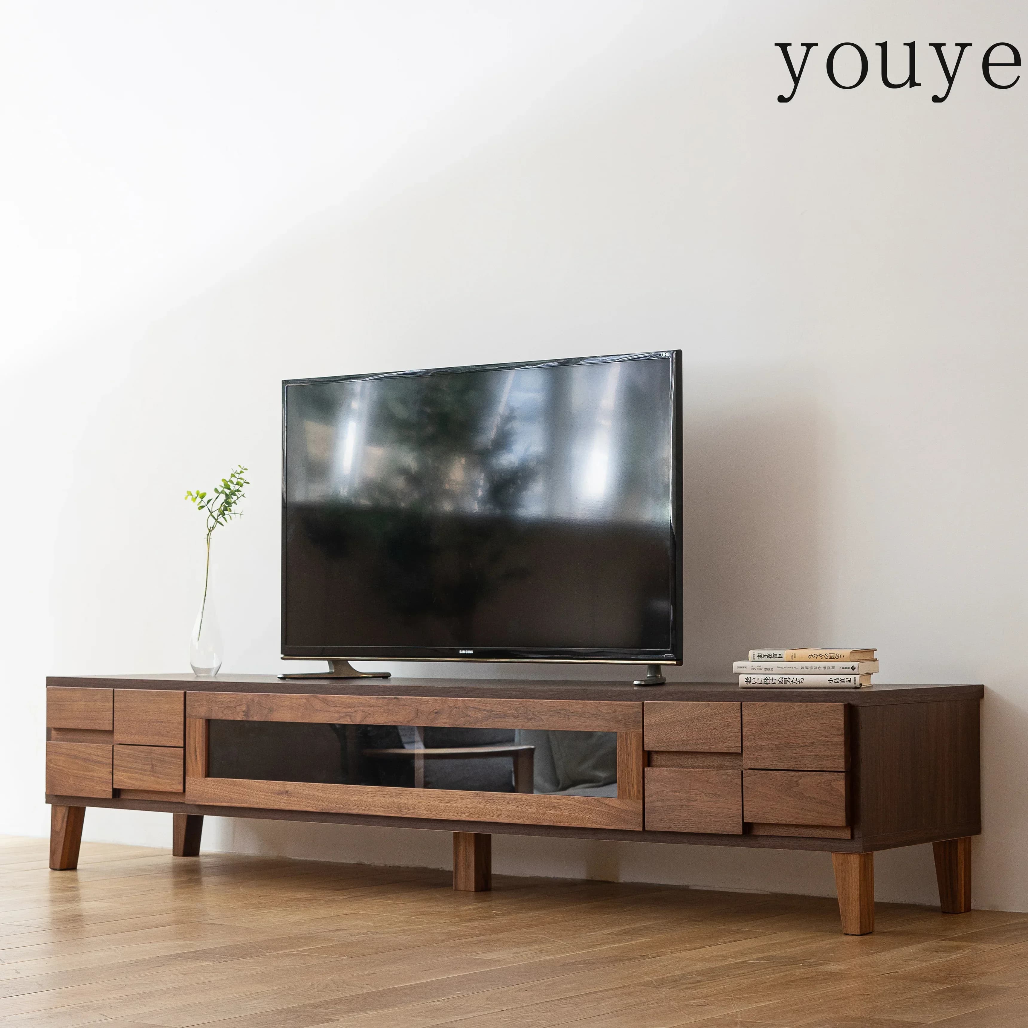 X30 North American Black Walnut TV Cabinet Living Room Solid Wood Floor Storage Cabinet Household Low Cabinet Retro Style
