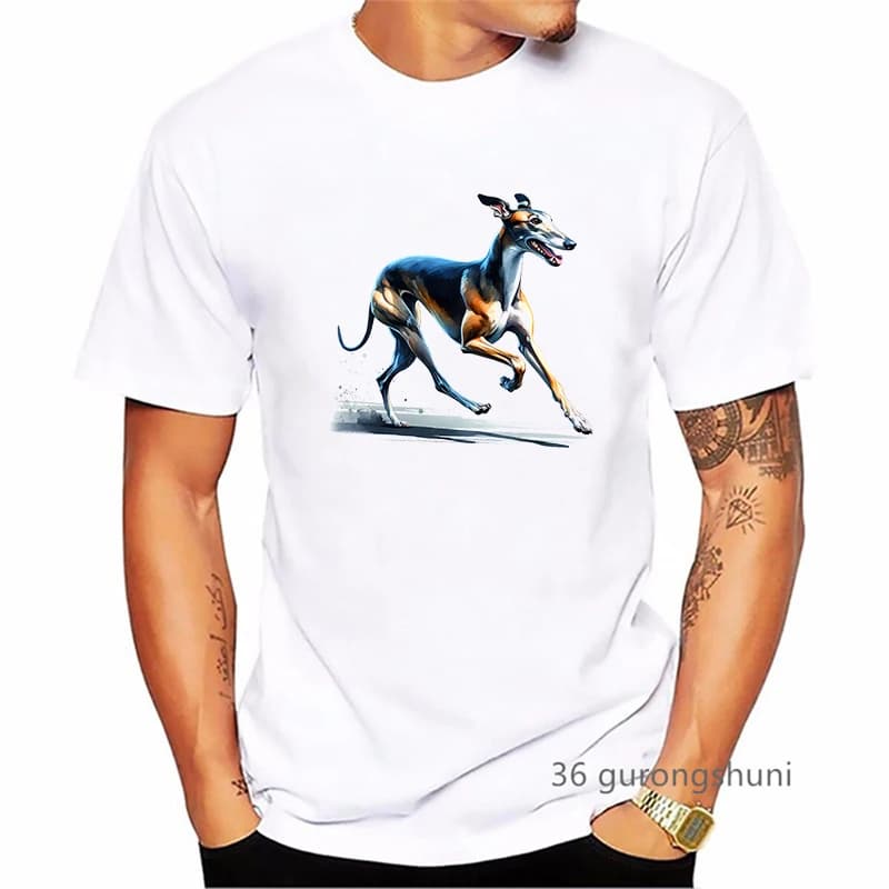 Greyhound Animal Printed T Shirt Men Summer Fashion Tshirt Homme Kawaii Dog Lover T-Shirt Harajuku Shirt Streetwear